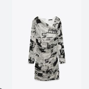 Zara New Newspaper Dress